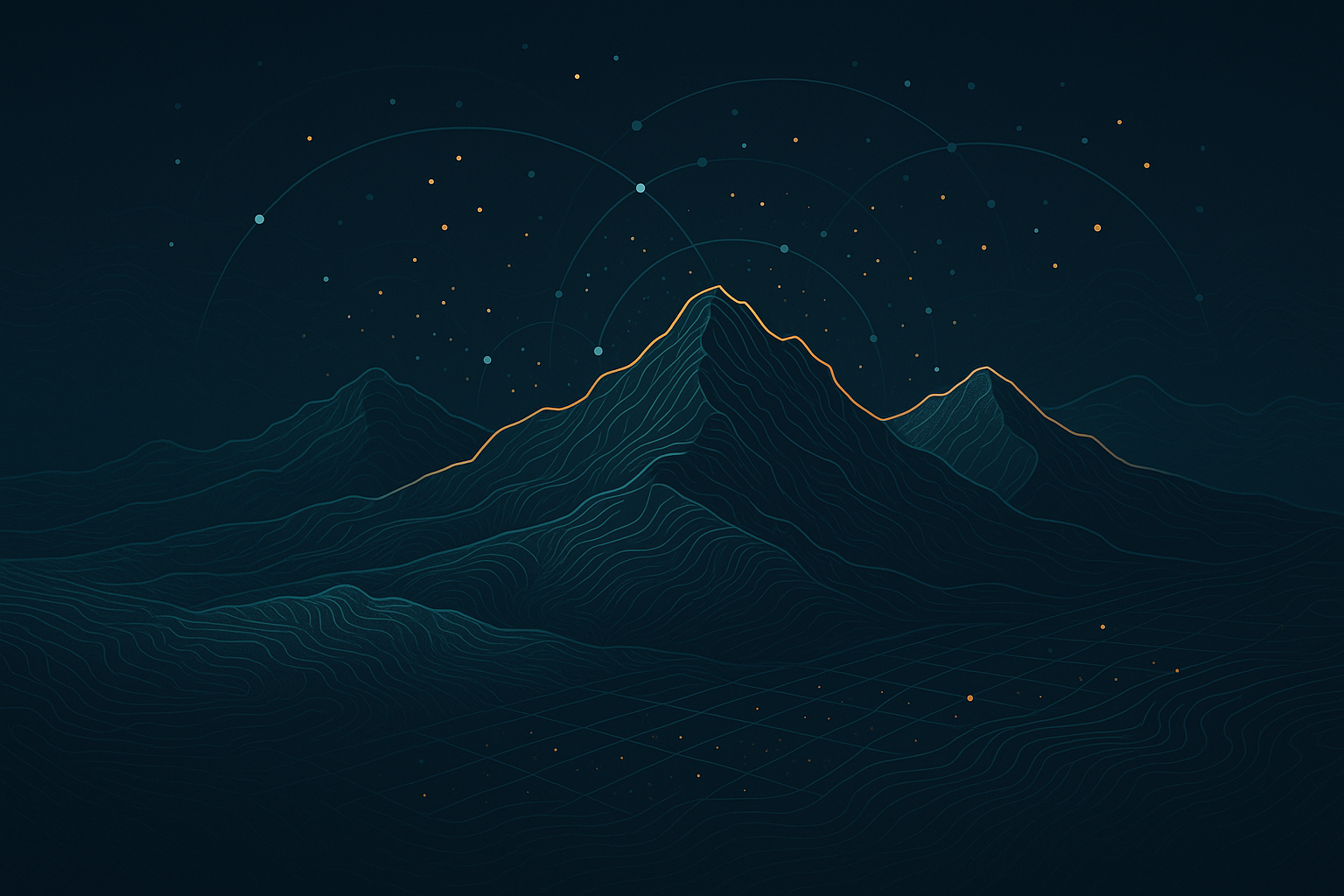 Stylized Earth from orbit with illuminated cities and clouds